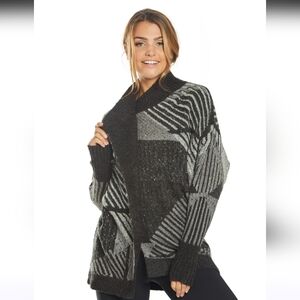 prAna Celandine Women's Sweater Geometric Patchwork Sz M/L Cozy Layering Piece